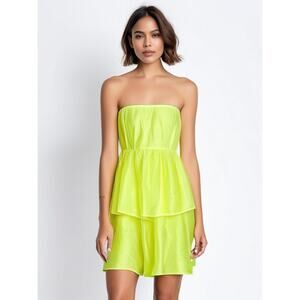 Crosby by Mollie Burch Dabney Dress Small Yellow Strapless Party Cocktail‎